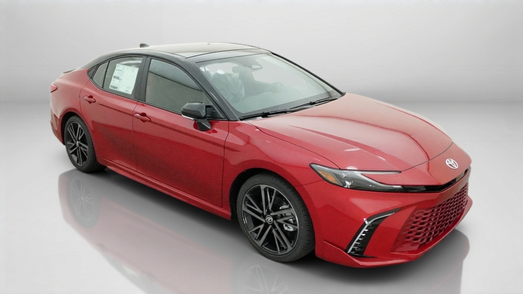 New 2026 Supersonic Red with Midnight Black Metallic roof Toyota XSE image 5