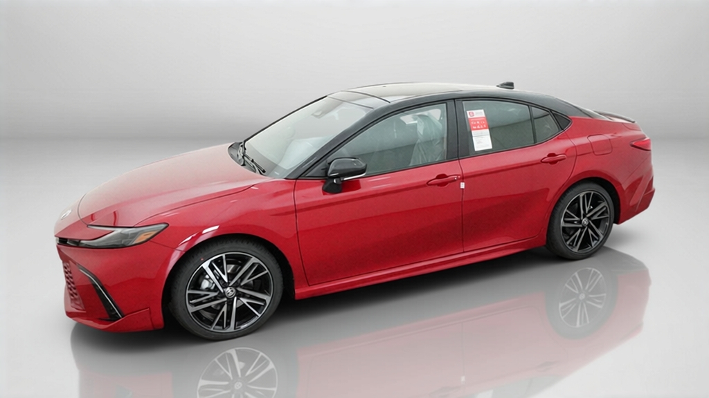 New 2026 Supersonic Red with Midnight Black Metallic roof Toyota XSE image 3